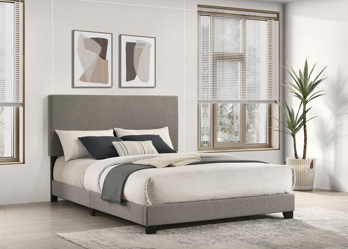 Orleans Furniture - Coaster - Dorian Fabric Upholstered Queen Panel Bed Taupe - 300851Q