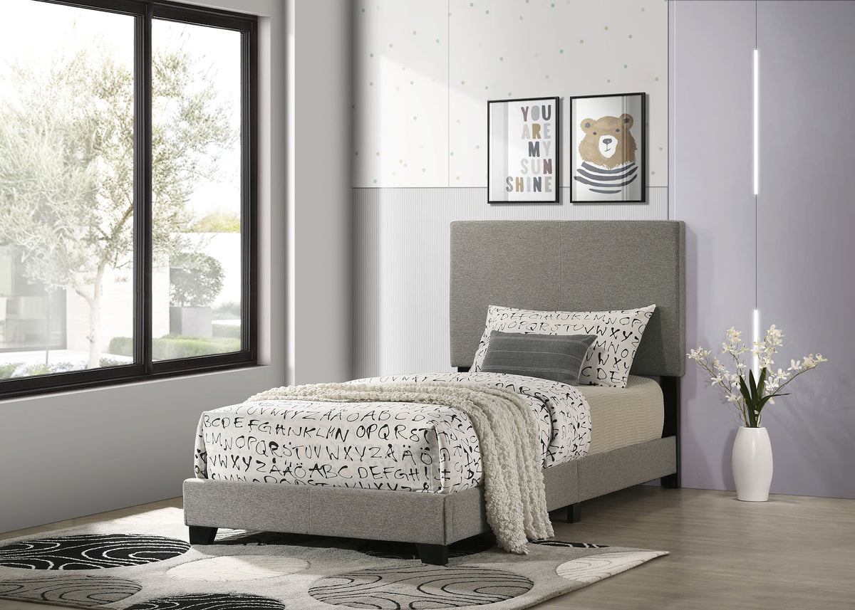 Orleans Furniture - Coaster - Dorian Fabric Upholstered Twin Panel Bed Taupe - 300851T