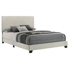 Orleans Furniture - Coaster - Dorian Fabric Upholstered Queen Panel Bed Cream - 300852Q