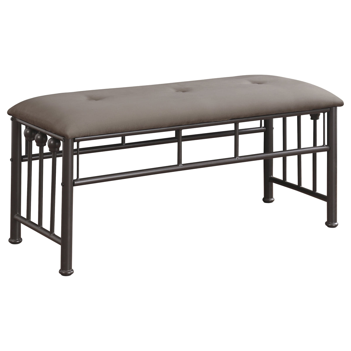 Orleans Furniture - Coaster - Livingston Microfiber Upholstered Bench Brown and Bronze - 301396