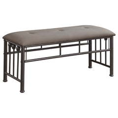 Orleans Furniture - Coaster - Livingston Microfiber Upholstered Bench Brown and Bronze - 301396
