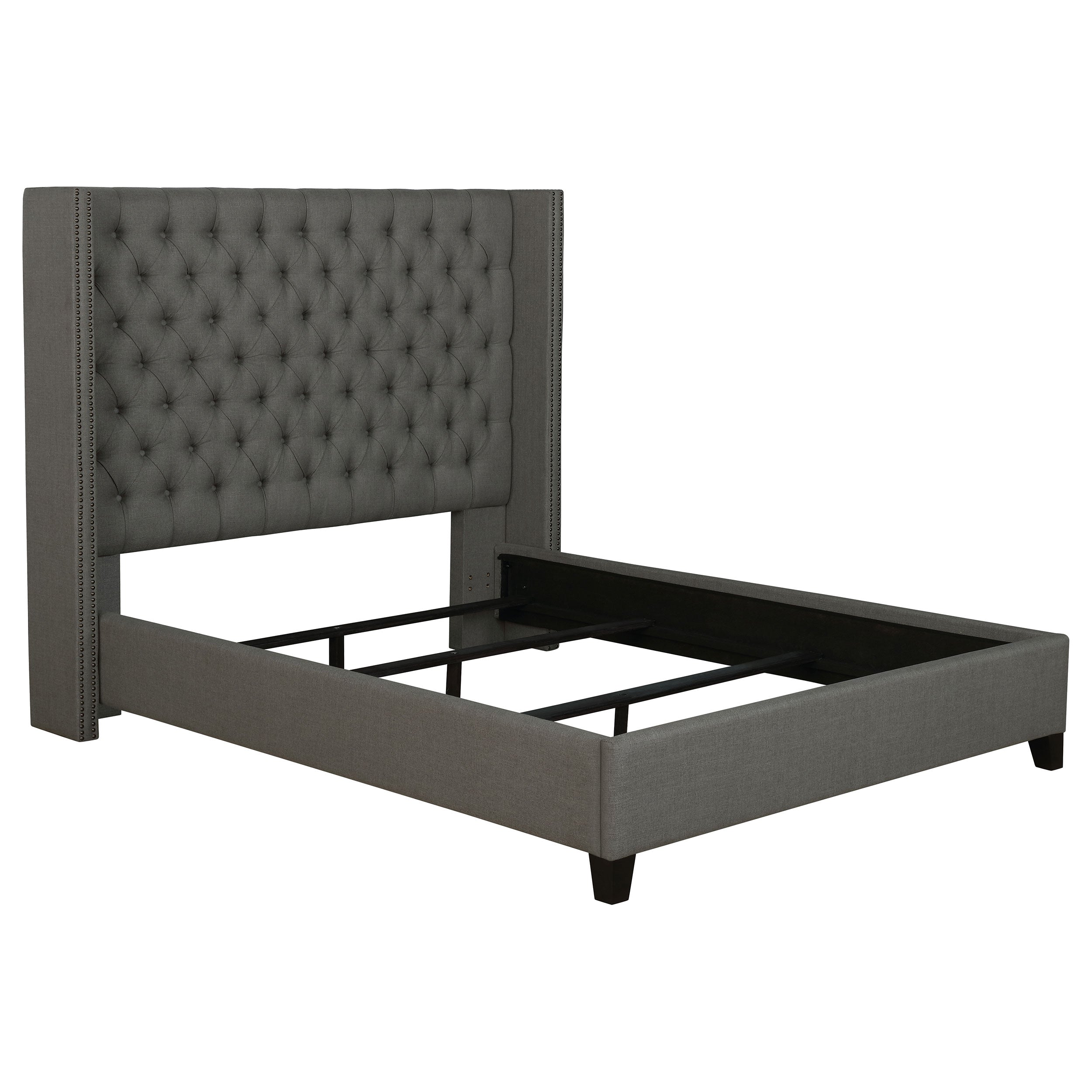 Orleans Furniture - Coaster - Bancroft Upholstered Full Wingback Bed Grey - 301405F