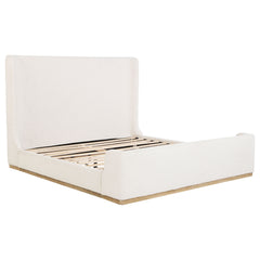 Orleans Furniture - Coaster - Nala Upholstered Eastern King Sleigh Bed Cream - 302046KE