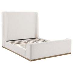 Orleans Furniture - Coaster - Nala Upholstered Queen Sleigh Bed Cream - 302046Q