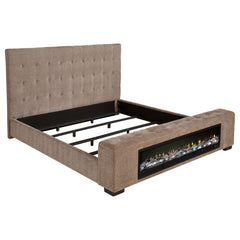 Orleans Furniture - Coaster - Senna Upholstered Queen Audio Flame Visualizer Bed Brown - 305811Q