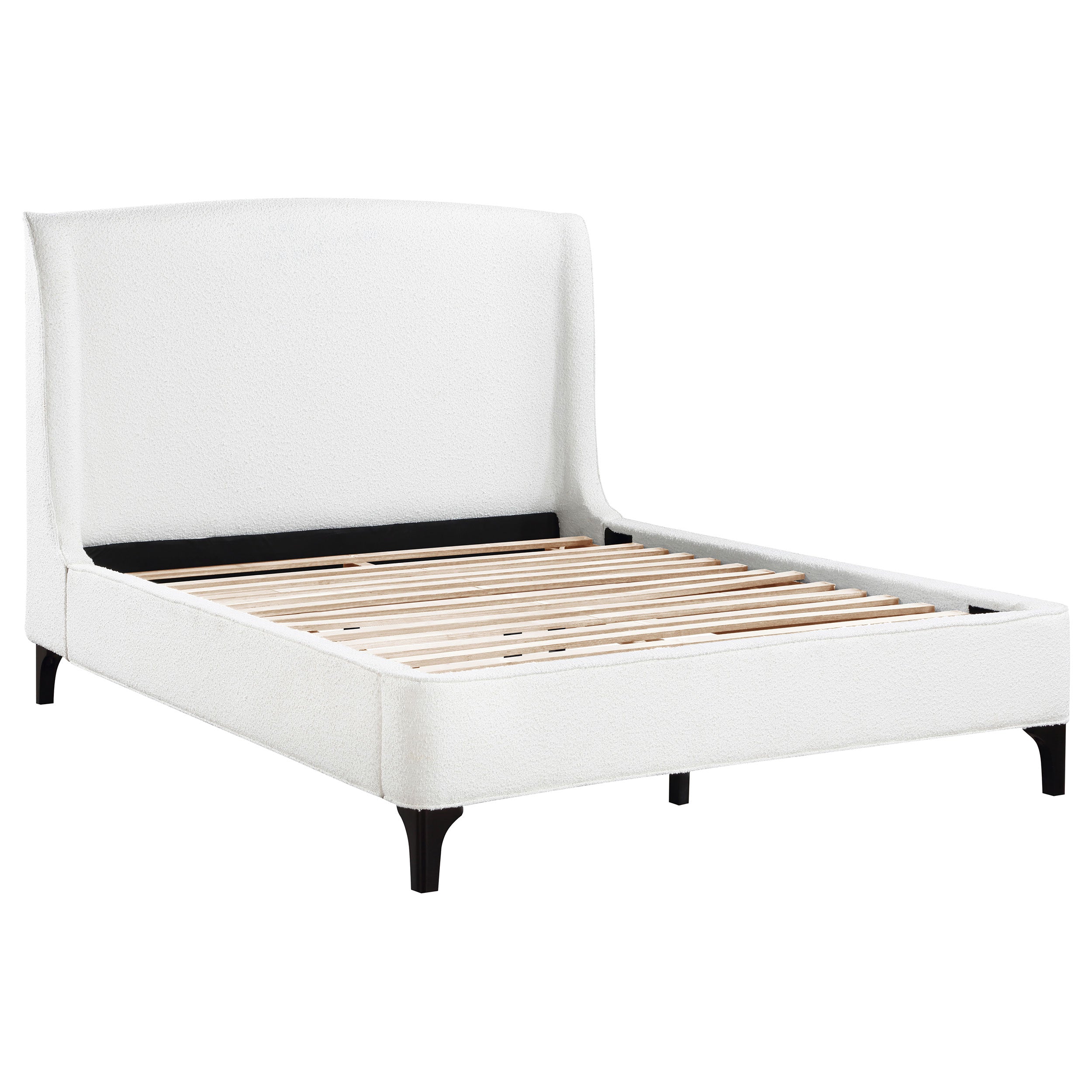 Orleans Furniture - Coaster - Mosby Upholstered Queen Wingback Bed Snow - 306020Q
