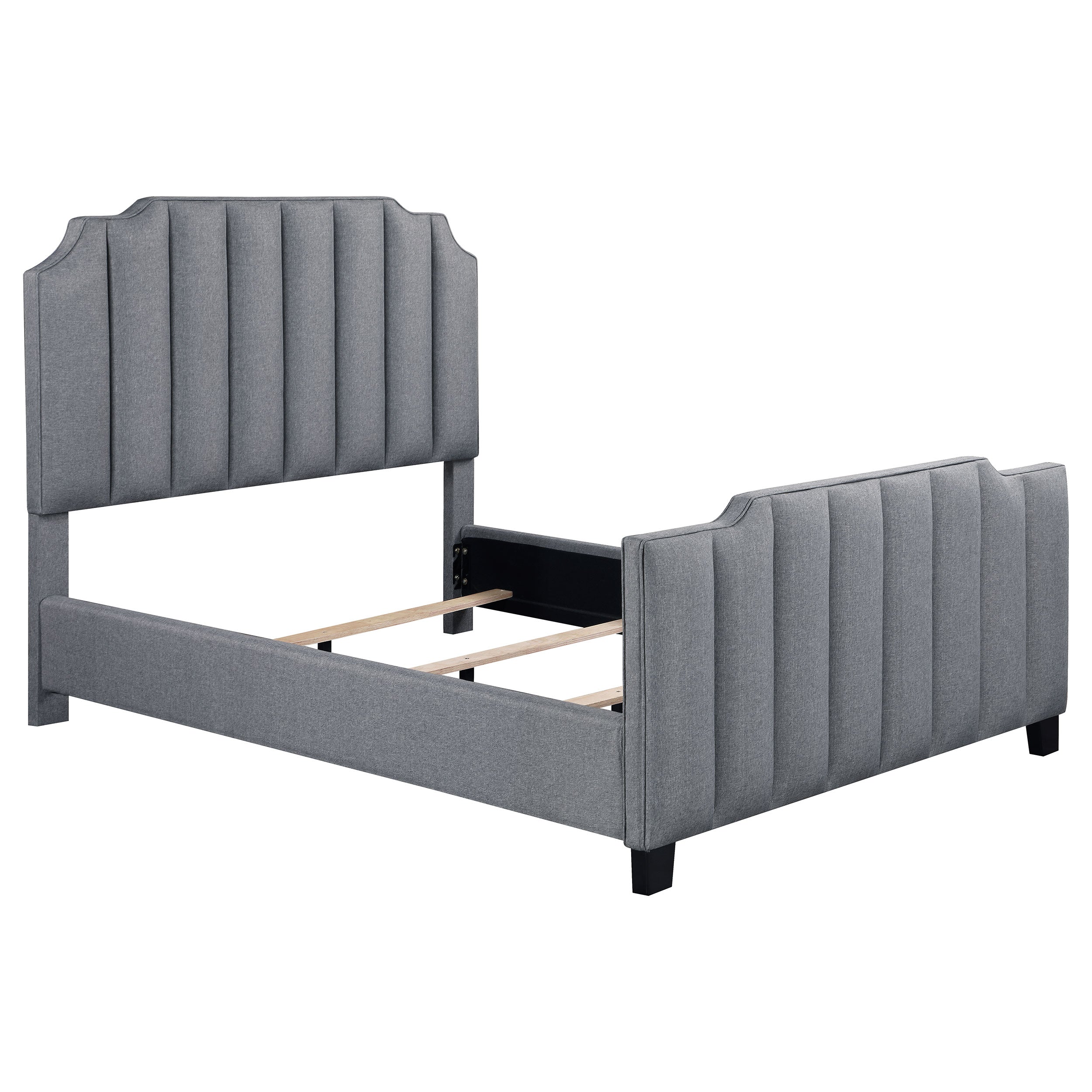 Orleans Furniture - Coaster - Fiona Upholstered Full Panel Bed Light Grey - 306029F