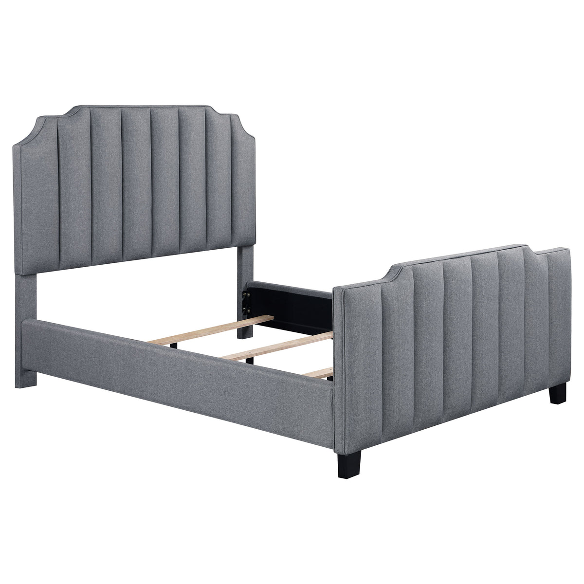 Orleans Furniture - Coaster - Fiona Upholstered Full Panel Bed Light Grey - 306029F