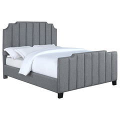 Orleans Furniture - Coaster - Fiona Upholstered Eastern King Panel Bed Light Grey - 306029KE