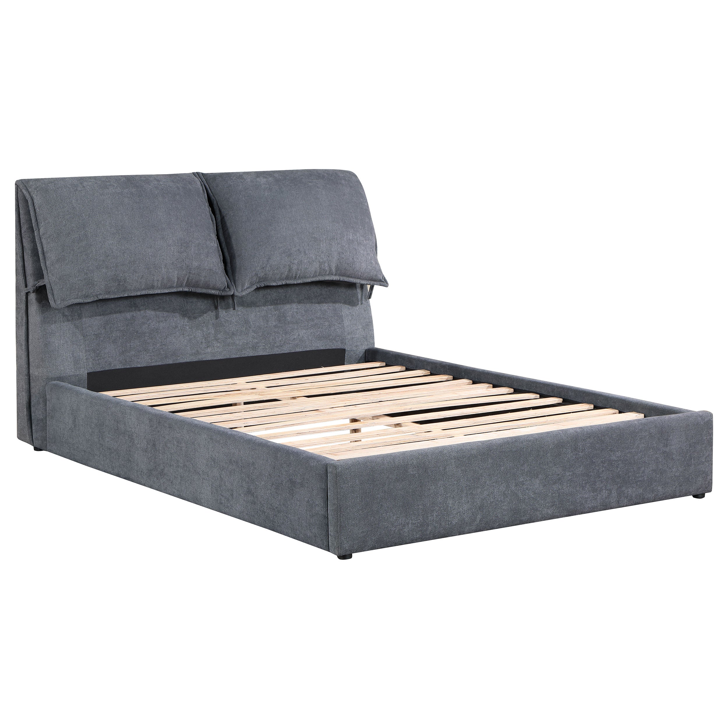 Orleans Furniture - Coaster - Laurel Upholstered Eastern King Panel Bed Dark Grey - 306041KE