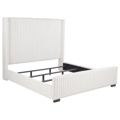 Orleans Furniture - Coaster - Natasha 65-inch Upholstered Eastern King Wingback Bed Cream - 306051KE
