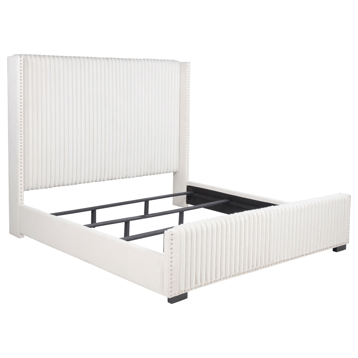 Orleans Furniture - Coaster - Natasha 65-inch Upholstered California King Bed Cream - 306051KW