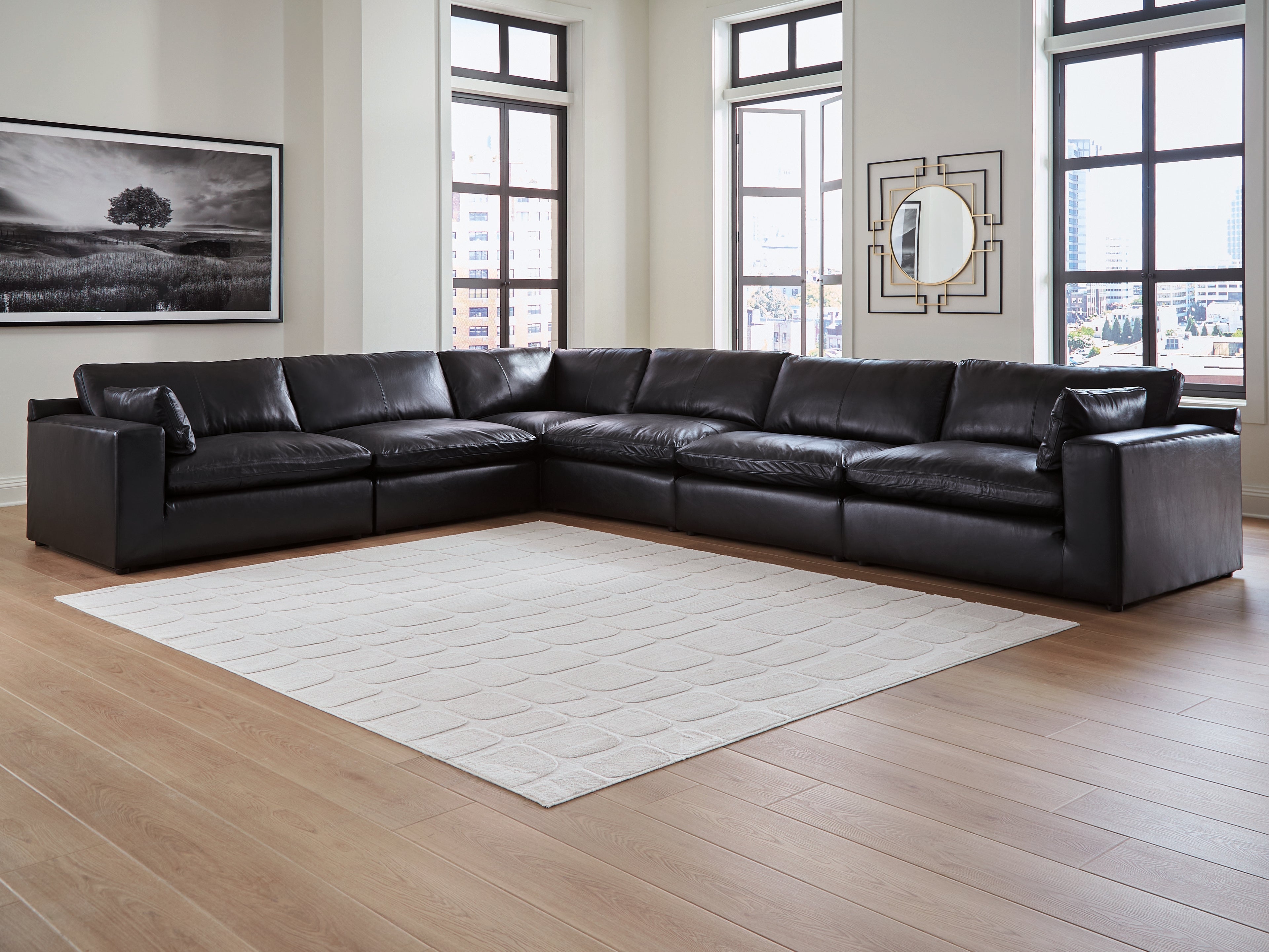 Orleans Furniture - Ashley Furniture - Emilia Sectional - RAF 6-Piece Sectional / Black - 30902S5