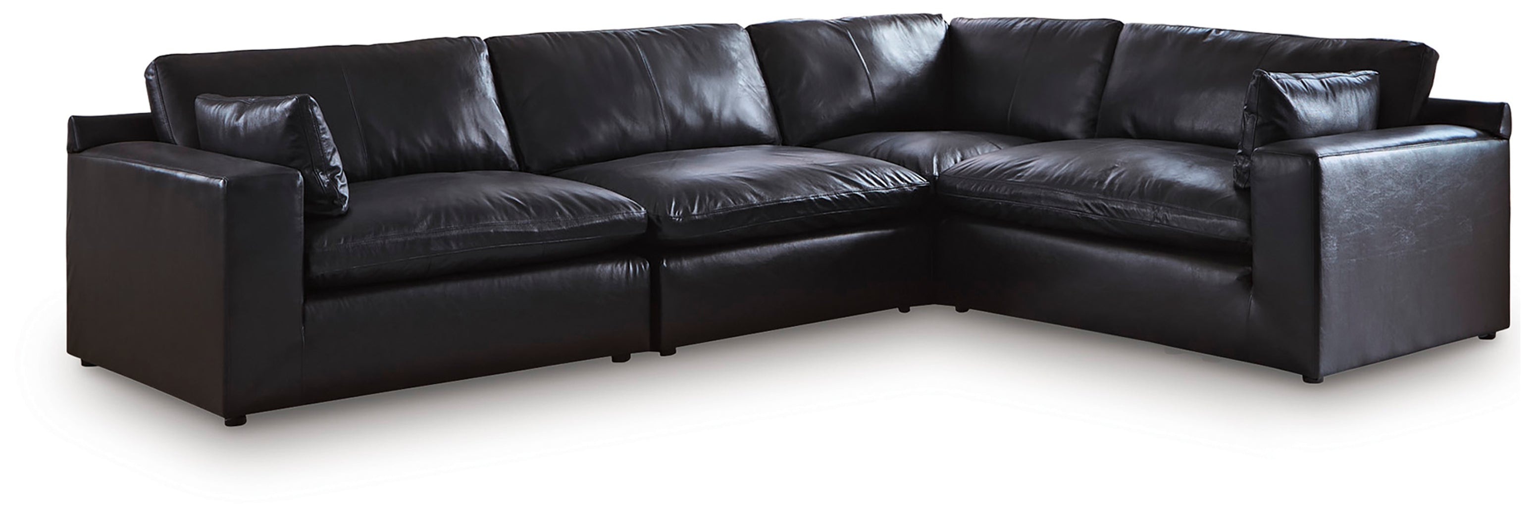 Orleans Furniture - Ashley Furniture - Emilia Sectional - RAF 4-Piece Sectional / Black - 30902S3