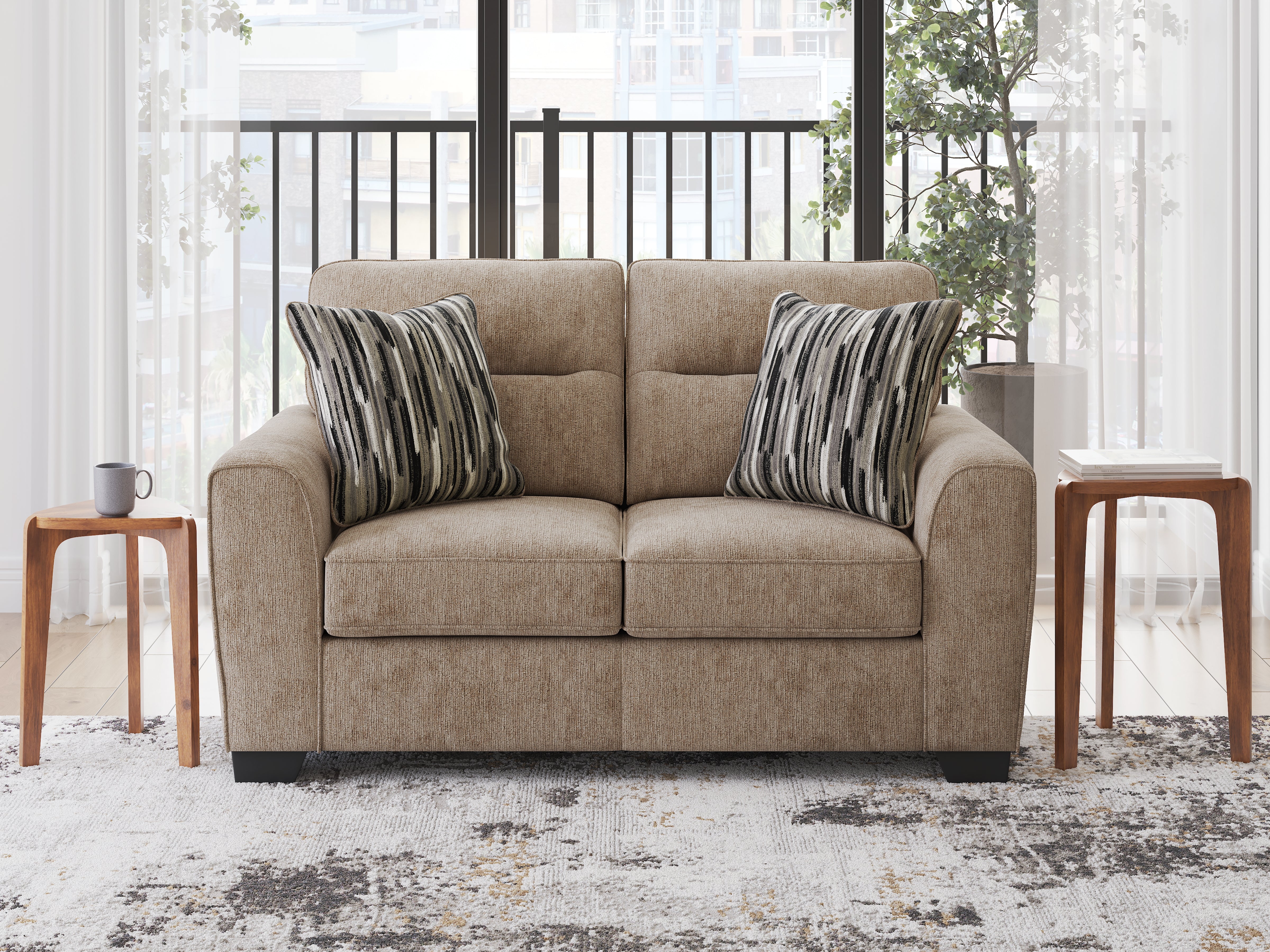 Orleans Furniture - Ashley Furniture - Olten Living Room - Loveseat / Mocha - 3130435