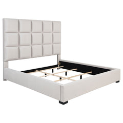 Orleans Furniture - Coaster - Panes Upholstered Eastern King Panel Bed Beige - 315850KE