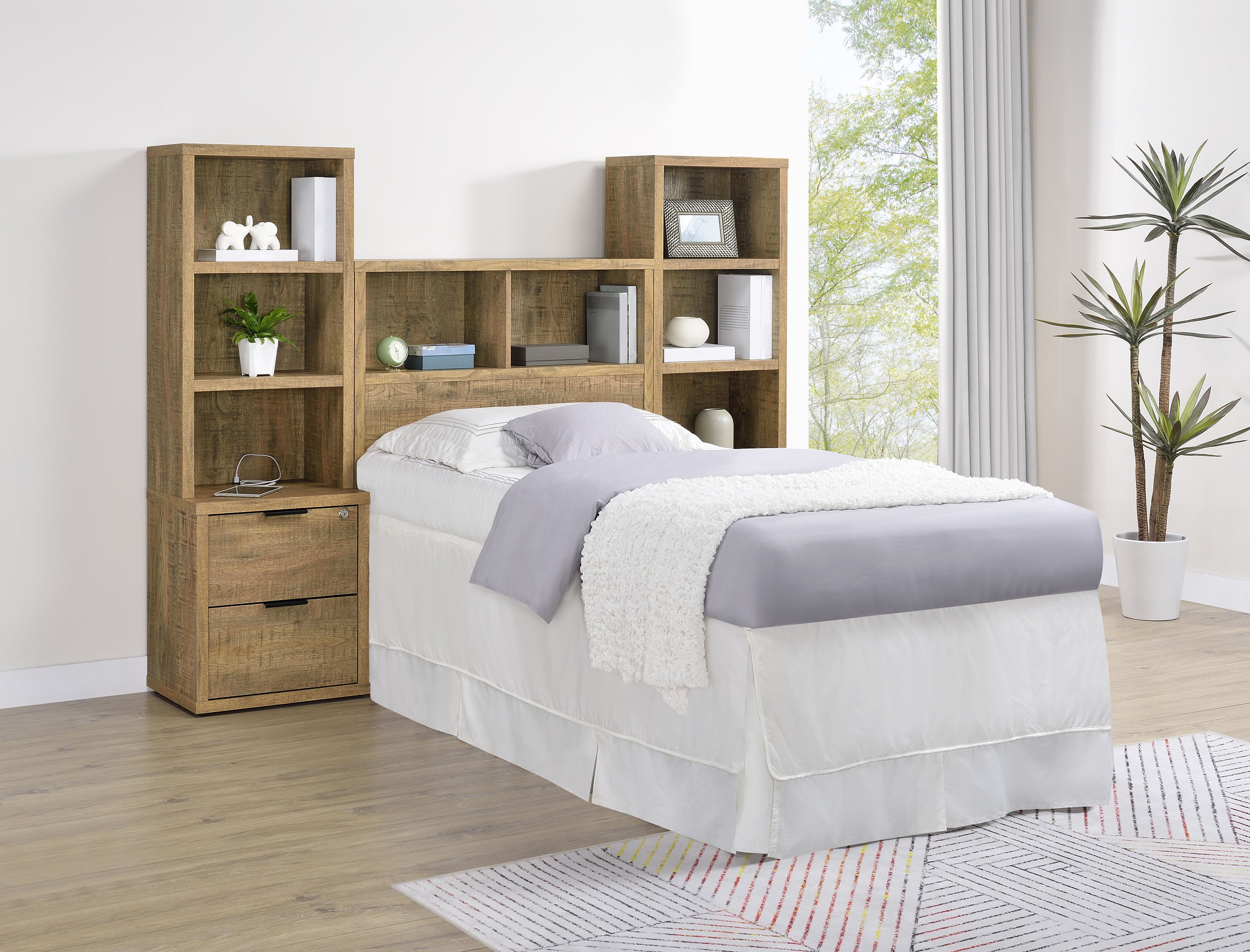 Westpark 49-inch Twin Bookcase Headboard Mango