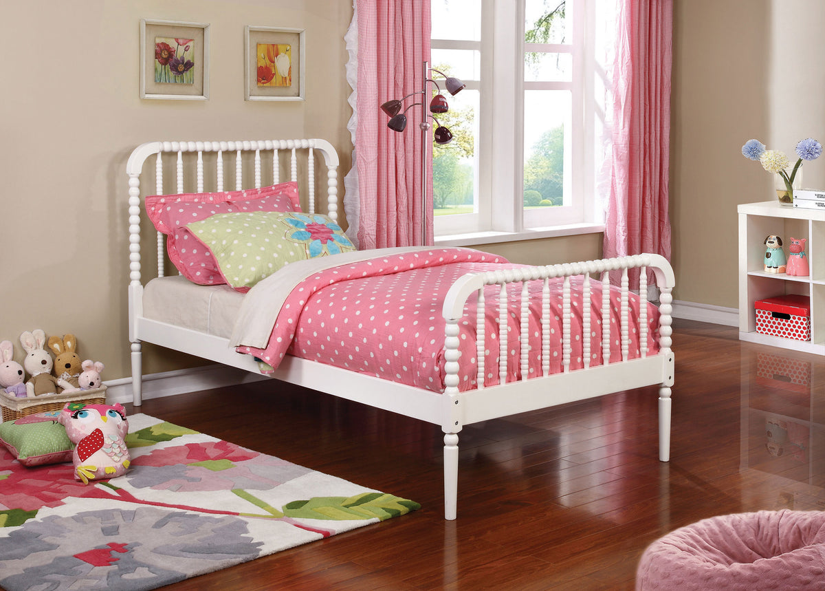 Orleans Furniture - Coaster - Jones Wood Twin Open Frame Bed White - 400415T