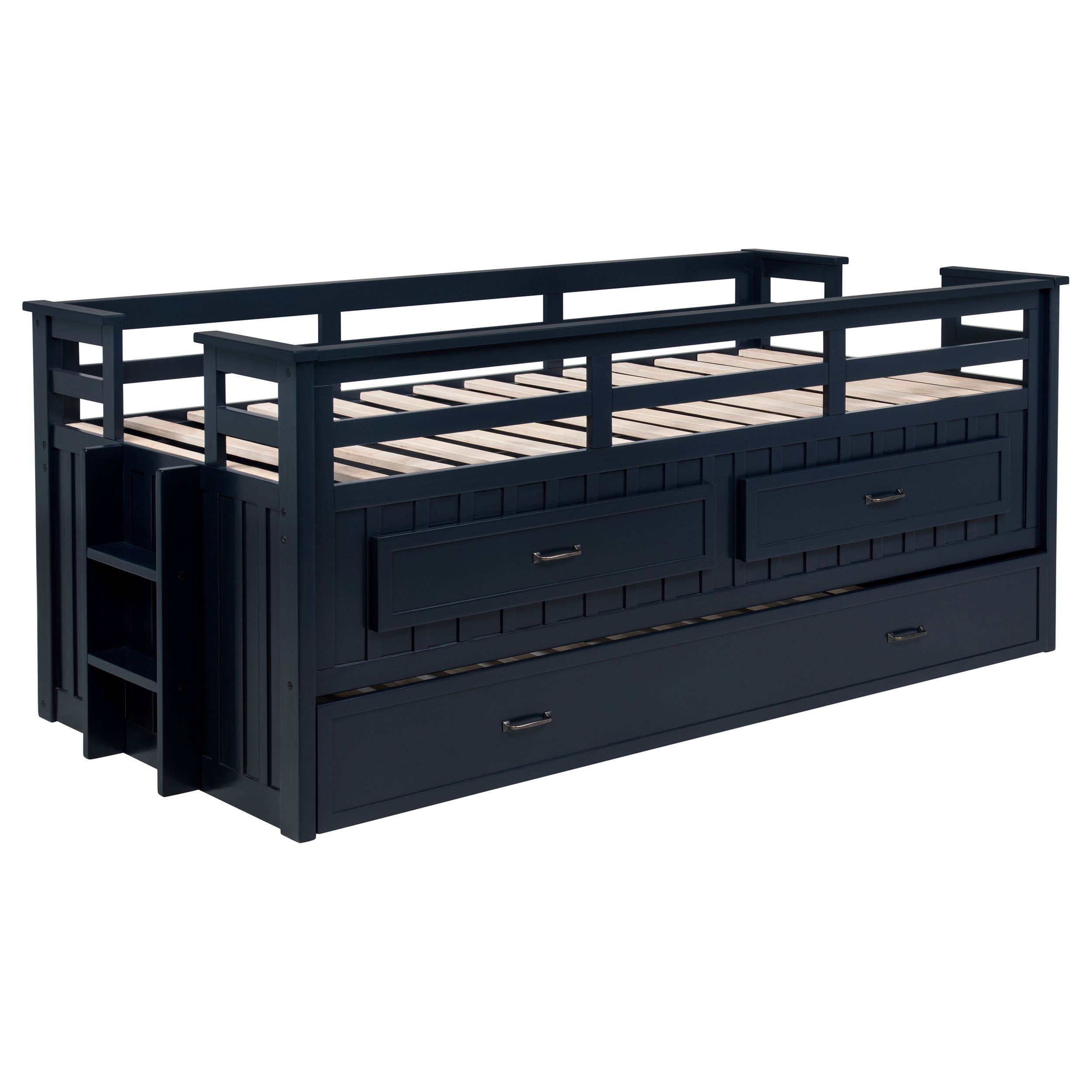 Orleans Furniture - Coaster - Carlsbad Wood Twin Captains Bed With Trundle Navy Blue - 401980T