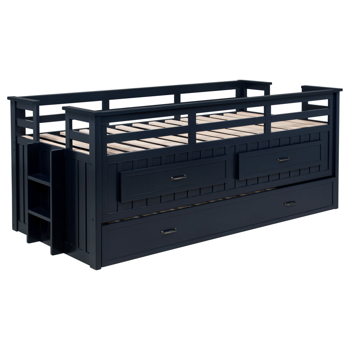 Orleans Furniture - Coaster - Carlsbad Wood Twin Captains Bed With Trundle Navy Blue - 401980T
