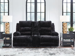Orleans Furniture - Ashley Furniture - Rhine Falls Living Room - DBL REC PWR Loveseat w/Console / Onyx - PC4280596