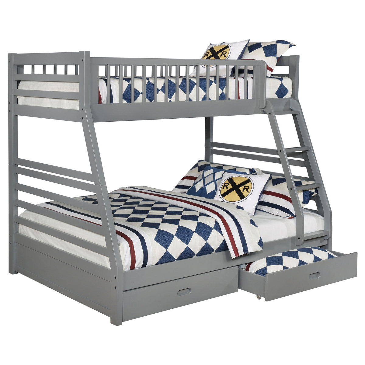 Orleans Furniture - Coaster - Ashton 2-drawer Wood Twin Over Full Bunk Bed Grey - 460182