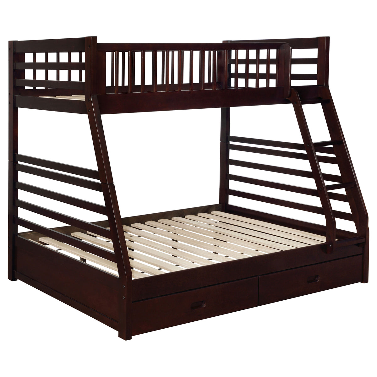 Orleans Furniture - Coaster - Ashton 2-drawer Wood Twin Over Full Bunk Bed Cappuccino - 460184