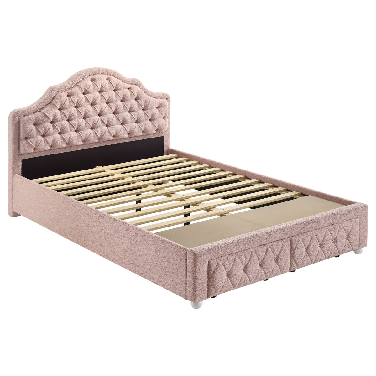 Orleans Furniture - Coaster - Ashleigh 44-inch Upholstered Full Storage Platform Bed Pink - 460540F