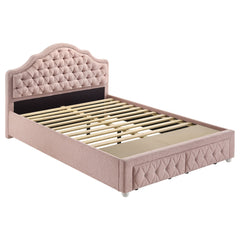 Orleans Furniture - Coaster - Ashleigh 44-inch Upholstered Full Storage Platform Bed Pink - 460540F