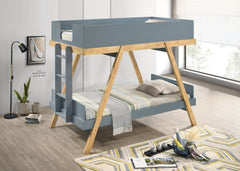 Orleans Furniture - Coaster - Frankie Twin Over Twin Bunk Bed with 7-inch Mattresses Blue - 460572T-SM