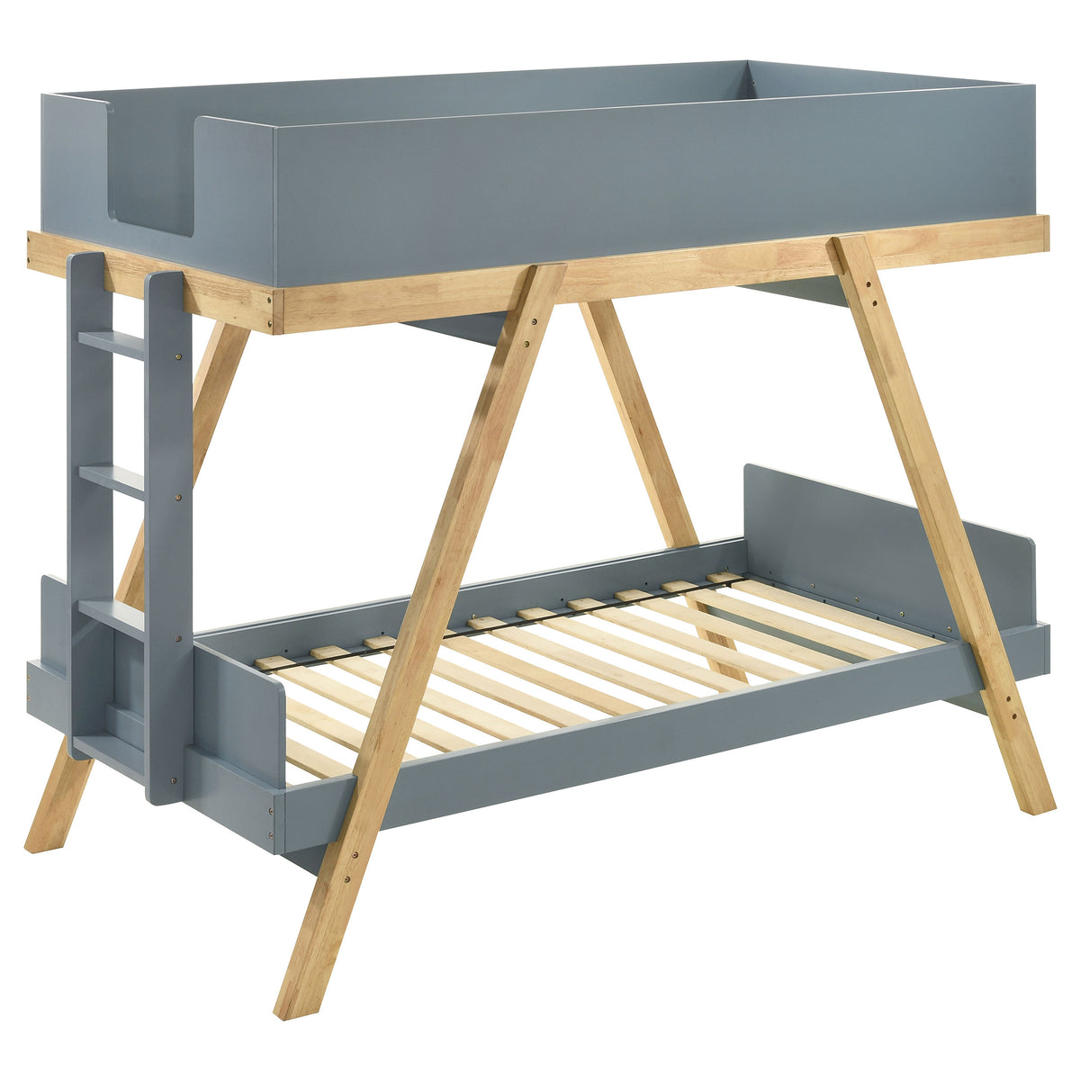 Orleans Furniture - Coaster - Frankie Wood Twin Over Twin Bunk Bed Blue and Natural - 460572T
