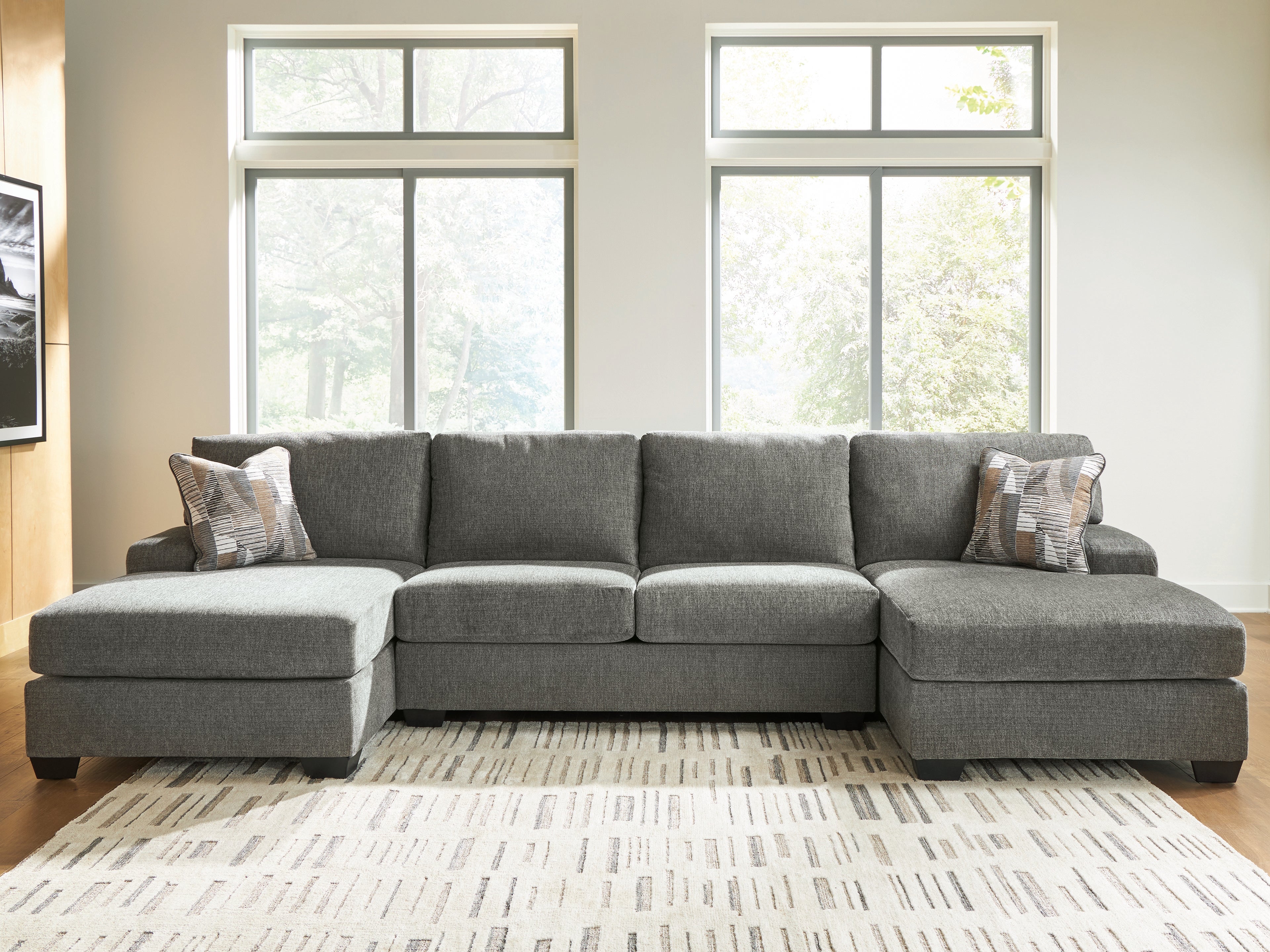 Orleans Furniture - Ashley Furniture - Revenna Sectional - RAF 3-Piece Sectional with Double Chaise / Greystone - PC48405S3