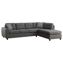 Orleans Furniture - Coaster - Stonenesse Upholstered Sectional Chaise Sofa Grey - 500413