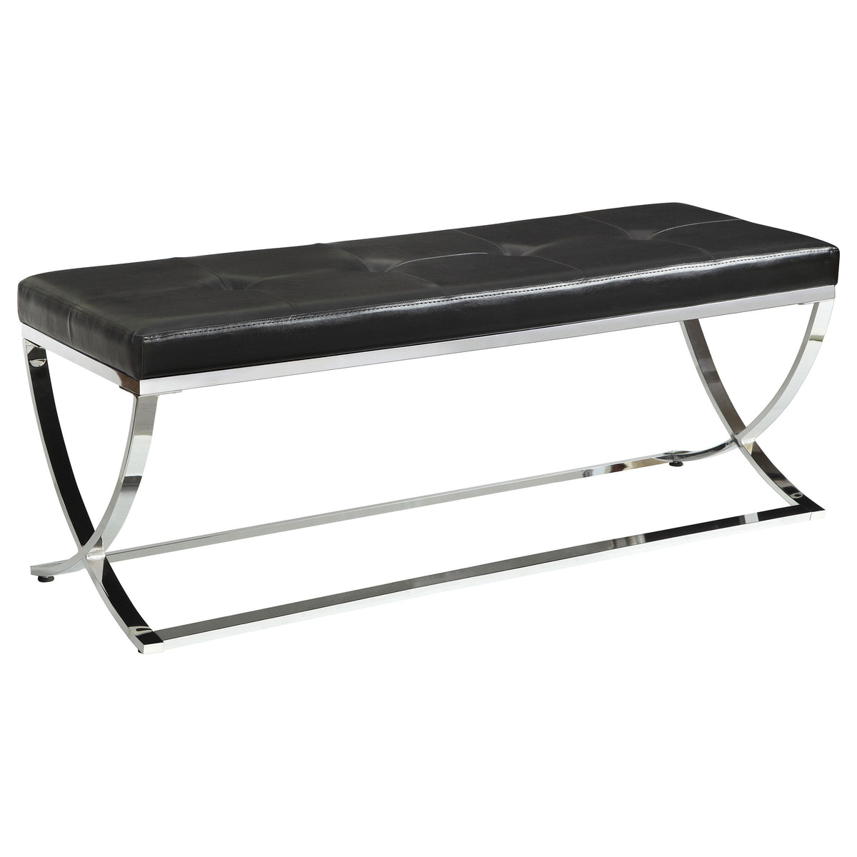 Orleans Furniture - Coaster - Walton Leatherette Upholstered Tufted Accent Bench Black - 501156