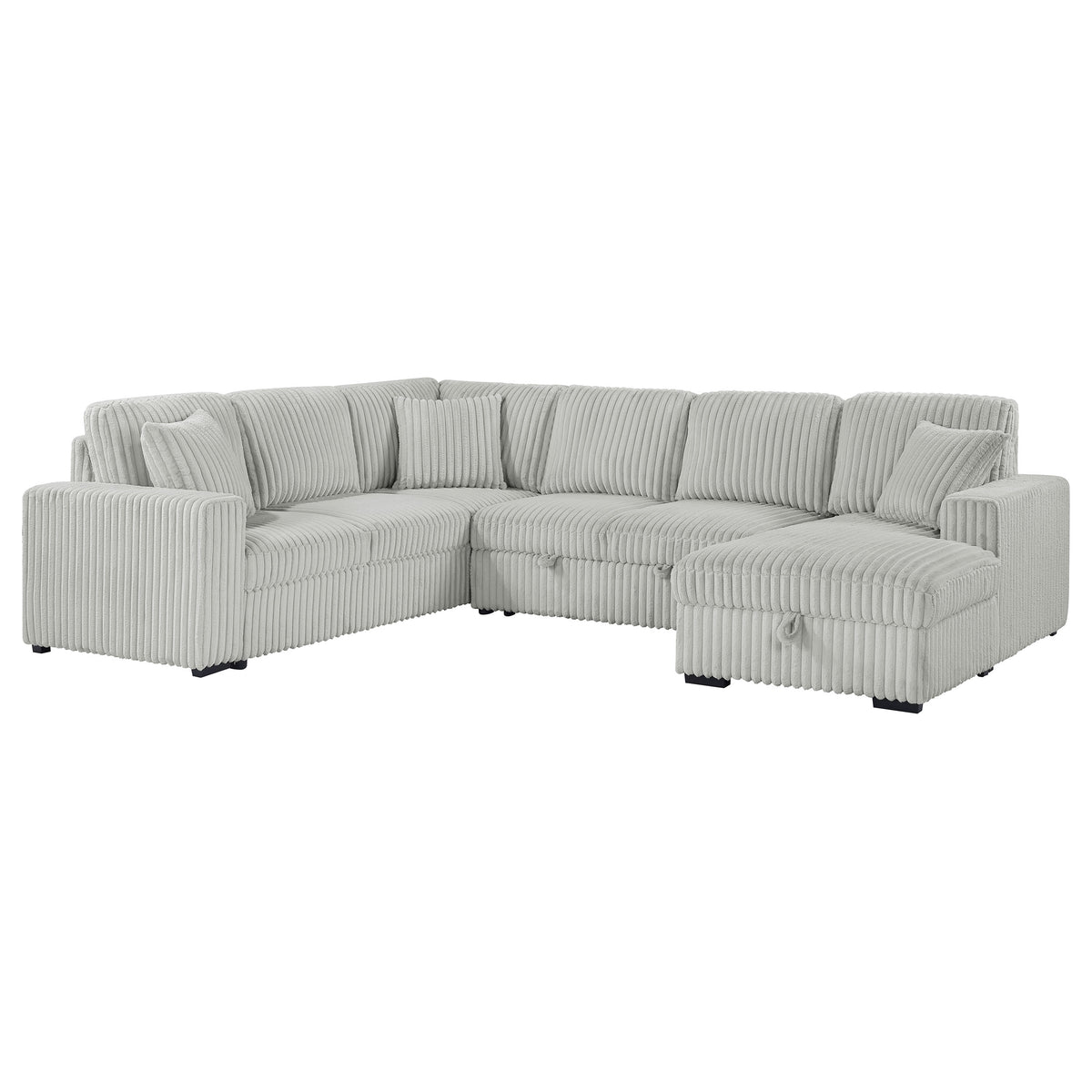 Orleans Furniture - Coaster - Devonshire Sleeper Sectional Sofa Storage Chaise Grey - 501208