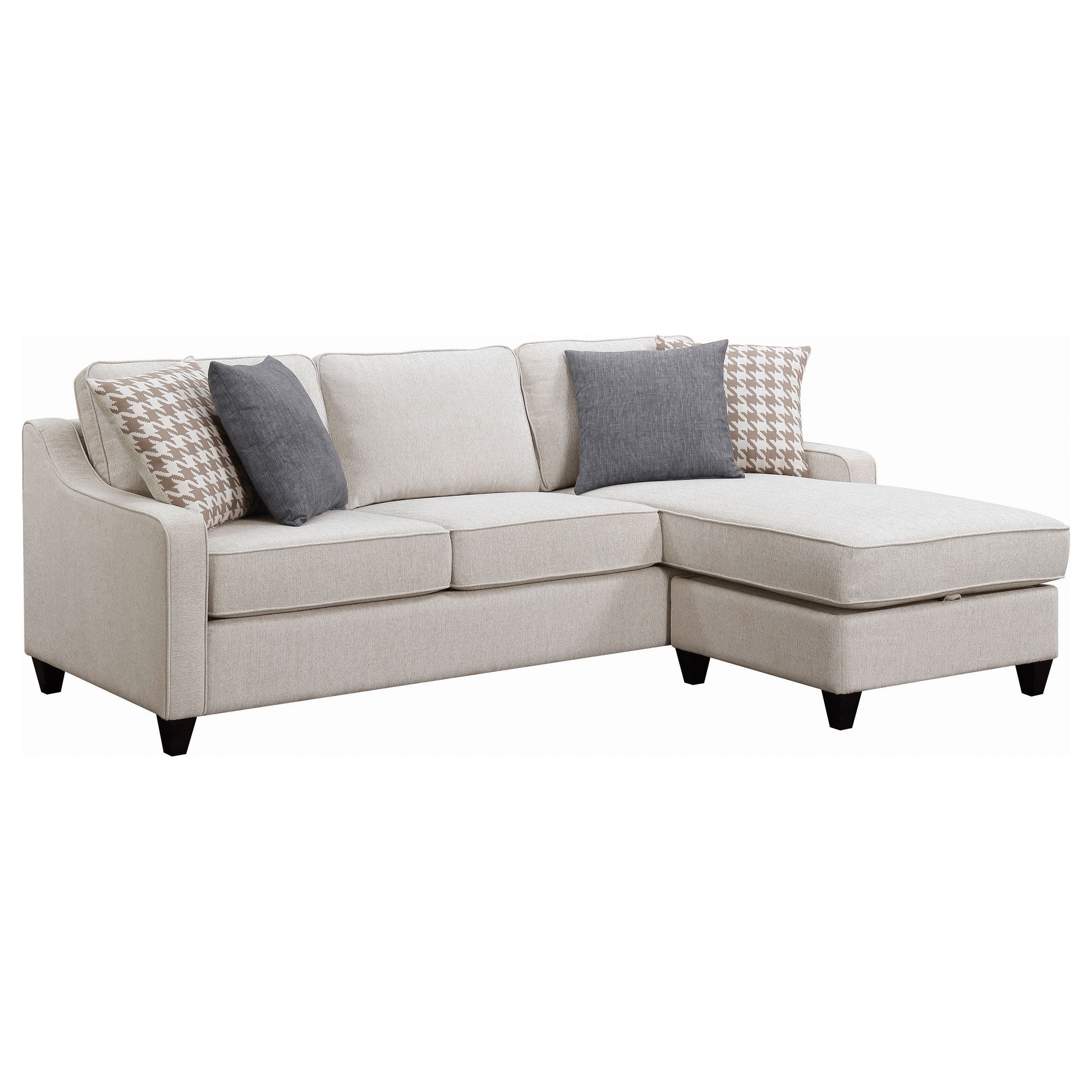 Orleans Furniture - Coaster - Mcloughlin Upholstered Sloped Arm Sectional Sofa Platinum - 501840