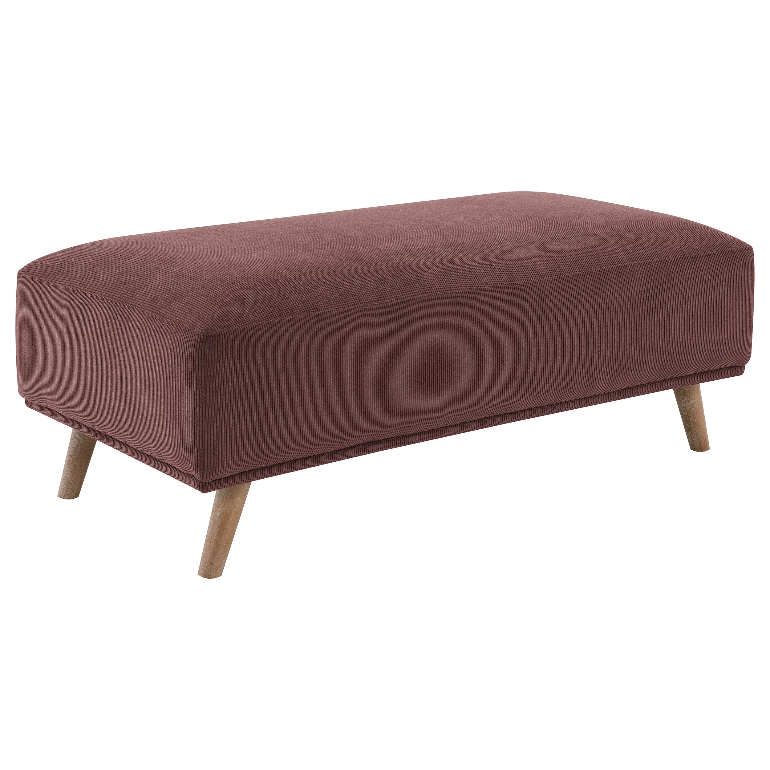 Orleans Furniture - Coaster - Elizabeth Corduroy Upholstered Ottoman Wine Red - 503959