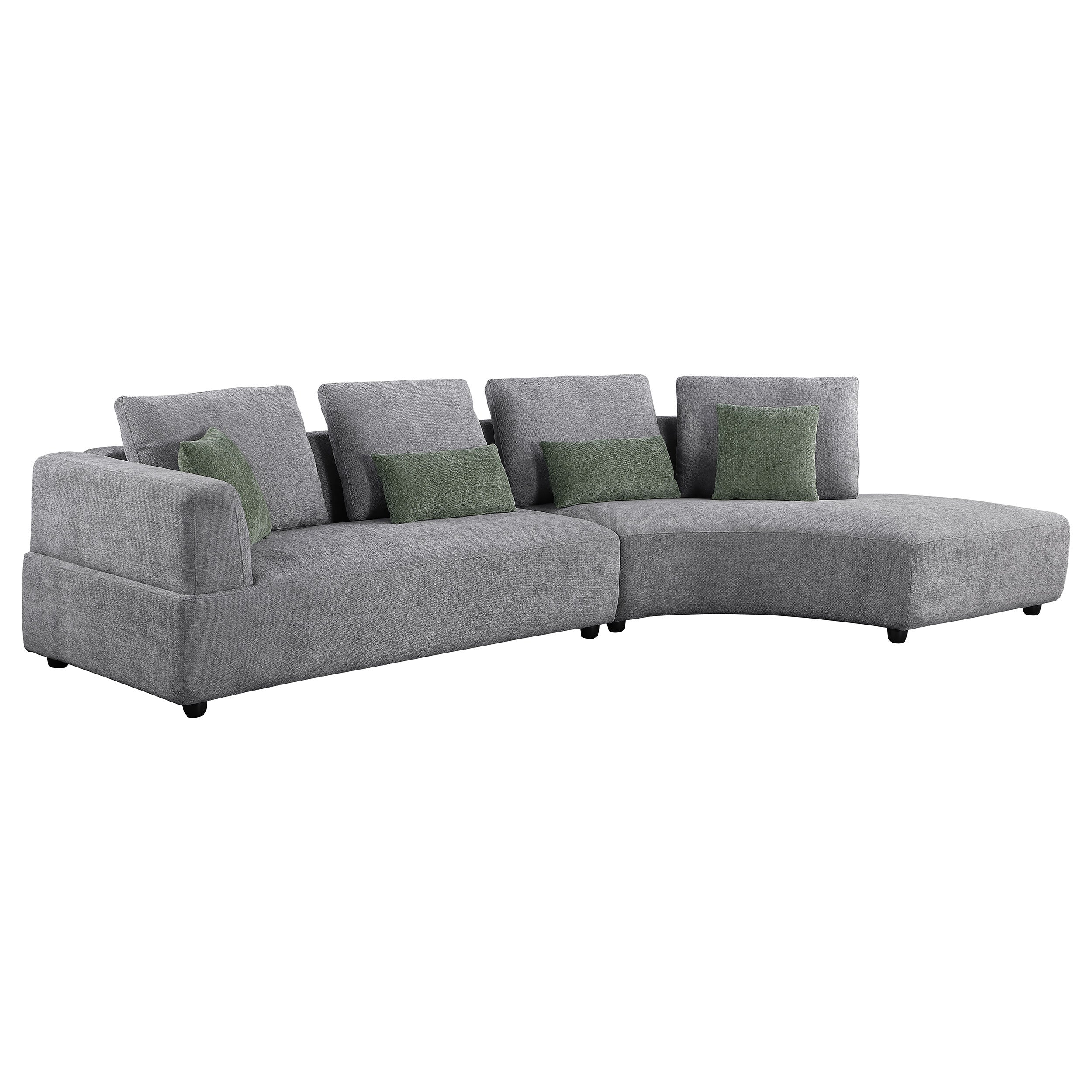 Orleans Furniture - Coaster - Toscano 134-inch Upholstered Sectional Sofa Grey - 504075