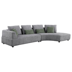 Orleans Furniture - Coaster - Toscano 134-inch Upholstered Sectional Sofa Grey - 504075