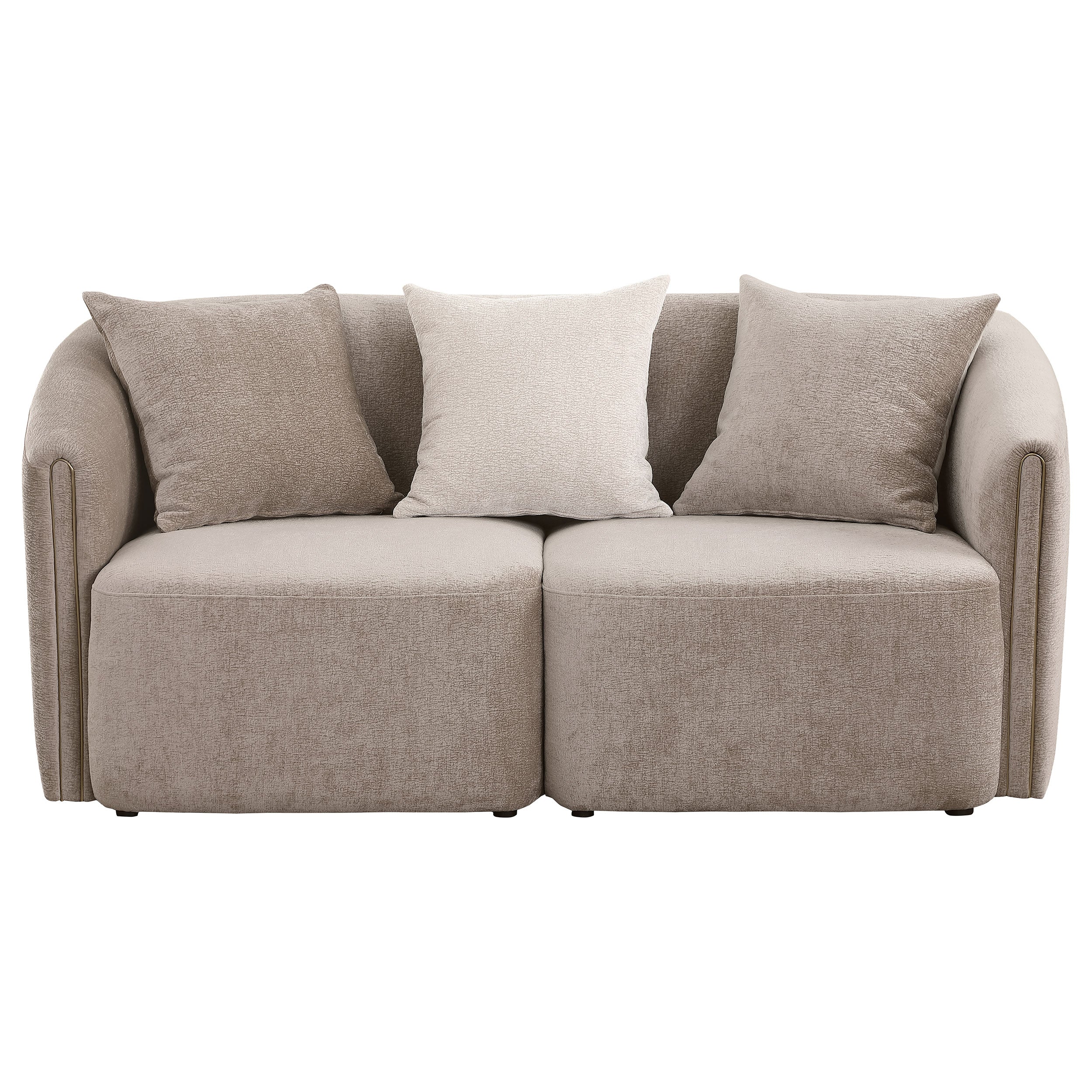 Townsend 3-piece Chenille Upholstered Sofa Set Latte