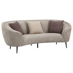 Orleans Furniture - Coaster - Ellorie Upholstered Channel Back Curved Sofa Beige - 504837