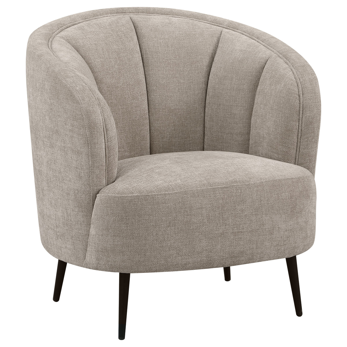 Orleans Furniture - Coaster - Ellorie Upholstered Channel Back Curved Chair Beige - 504839