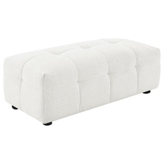 Orleans Furniture - Coaster - Everly Boucle Upholstered Rectangular Ottoman Off White - 504854