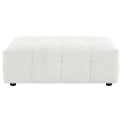 Everly Boucle Upholstered Rectangular Ottoman Off White