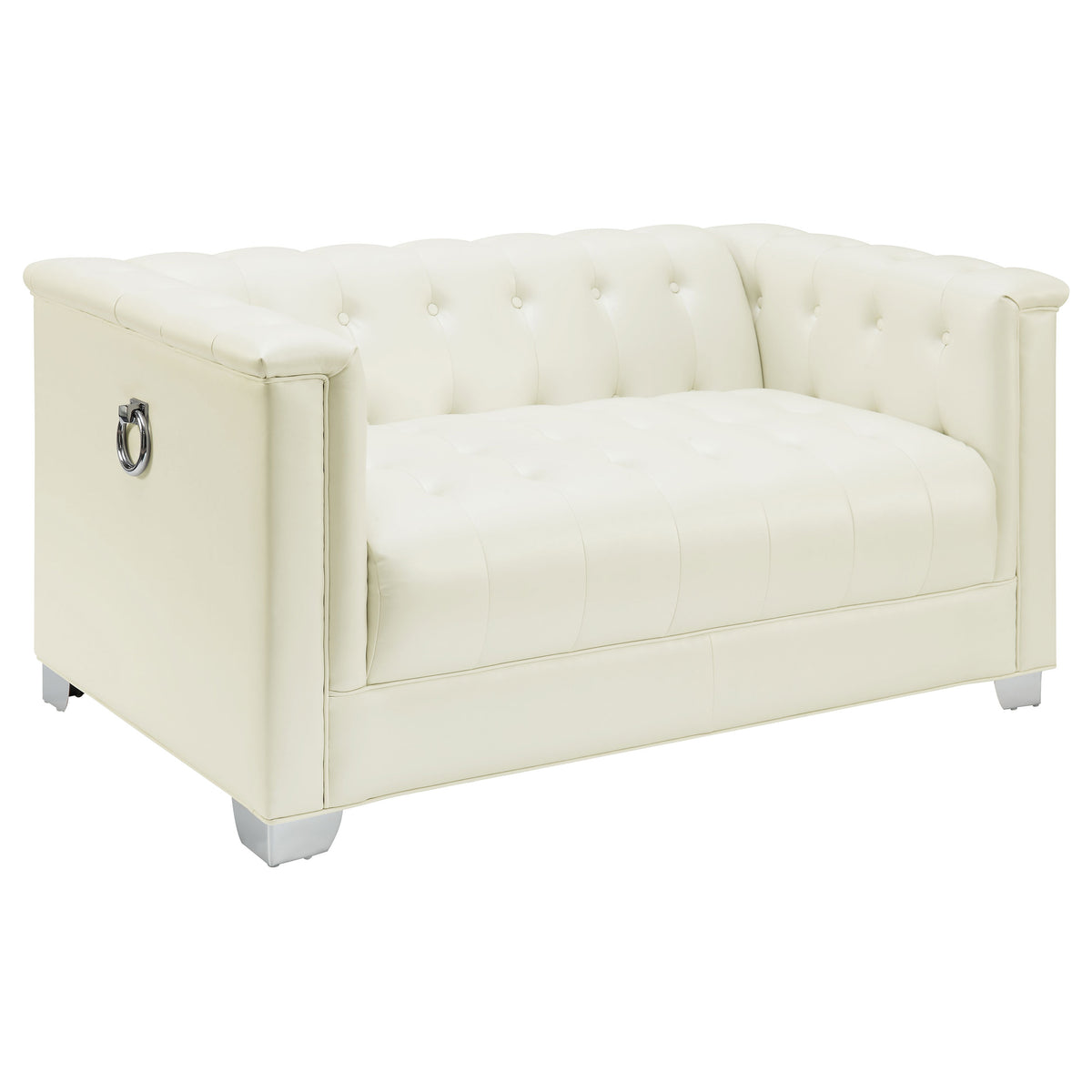 Orleans Furniture - Coaster - Chaviano Upholstered Track Arm Loveseat Pearl White - 505392