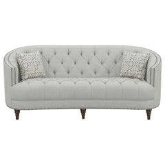 Avonlea 2-piece Upholstered Sloped Arm Sofa Set Grey Fabric