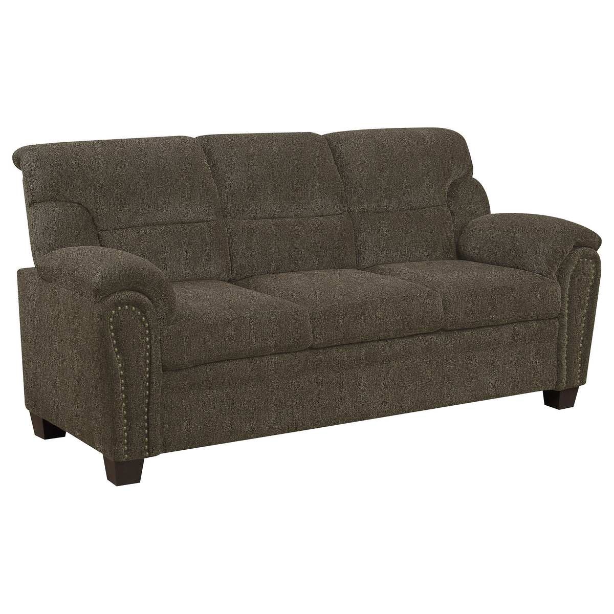Orleans Furniture - Coaster - Clementine Upholstered Padded Arm Sofa Brown - 506571
