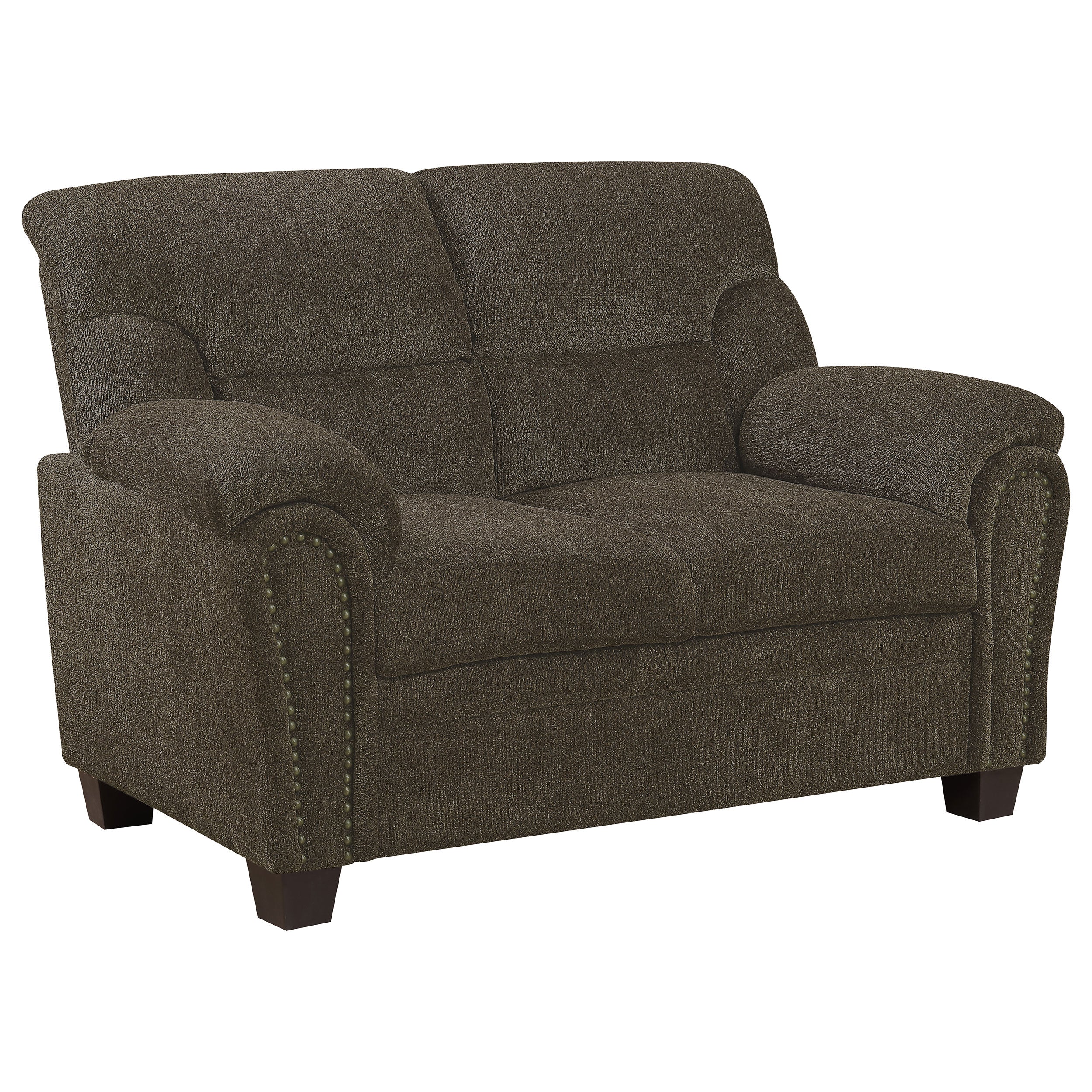 Orleans Furniture - Coaster - Clementine Upholstered Padded Arm Loveseat Brown - 506572