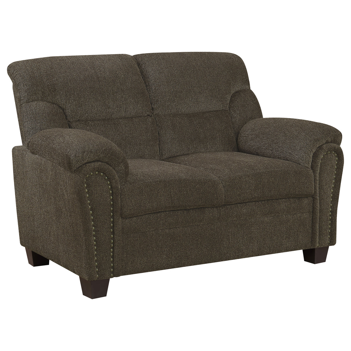 Orleans Furniture - Coaster - Clementine Upholstered Padded Arm Loveseat Brown - 506572