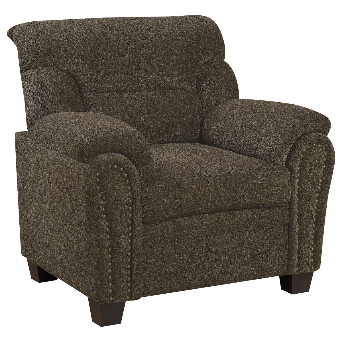 Orleans Furniture - Coaster - Clementine Upholstered Padded Arm Accent Chair Brown - 506573